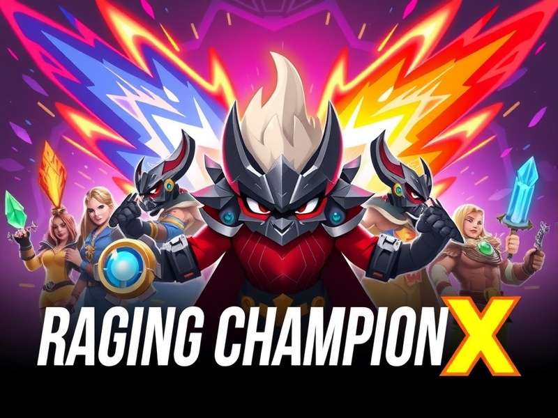 Raging Champion X Game Banner Showcasing Heroic Characters